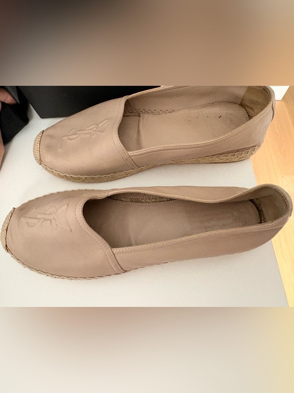 Saint Laurent Leather Monogram Espadrille